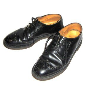 Vintage 80s Solovair Dr Martens Black Leather L503 Brogue Derby UK 11 N US 12